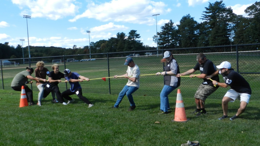 Tynic team tug-of-war at a company event